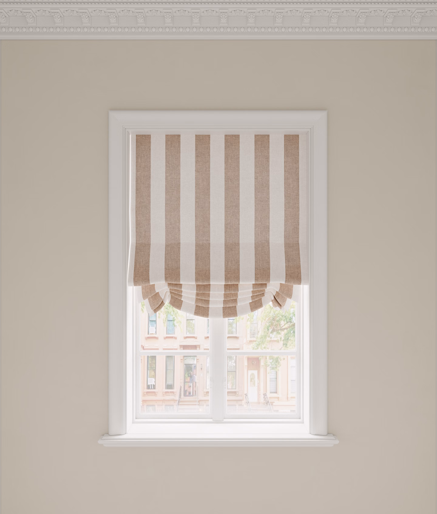 Gathered or soft fold Roman shade