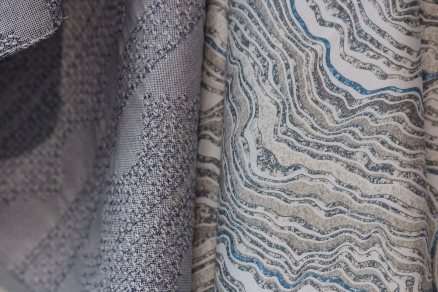 Examples of Martinelli Ginetto Fabrics side by side.